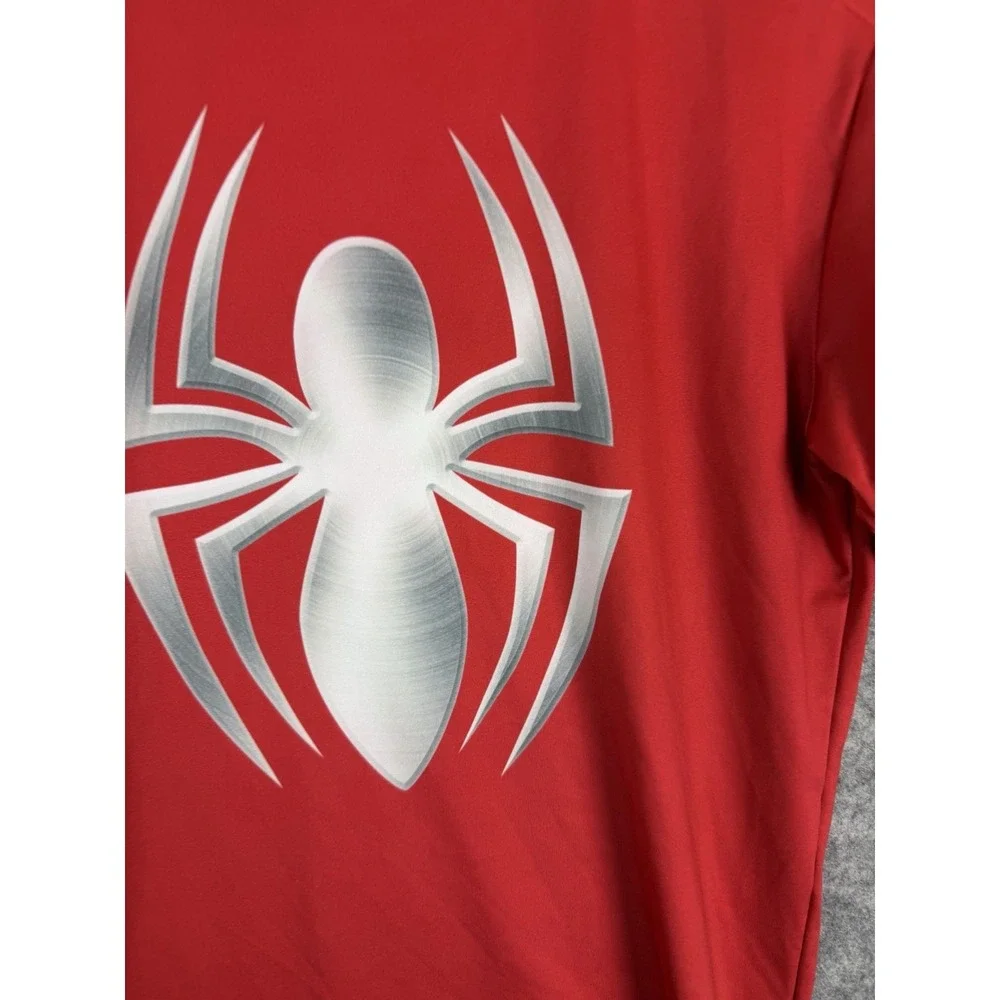 Under Armour Shirt Mens Large Red Marvel Spider-Man Gym Compression Shortsleeve